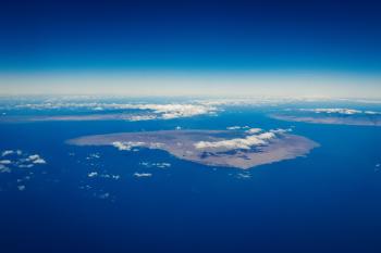 The island of Lanai, with Maui (right) and Molokai (left) in the background