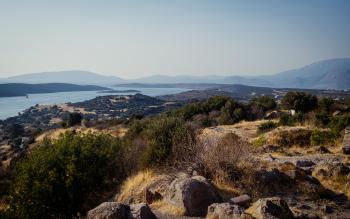 View over the landscape from the Athena temple at Ildir
