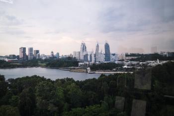 The city from Sentosa cable cars